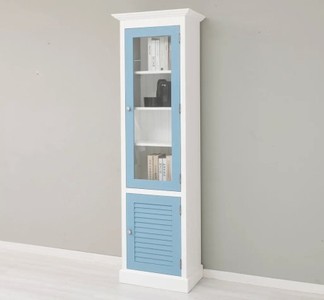 Casa Padrino Vitrine im Landhausstil mit 1 Glastür, 64 x 39 x 210 cm