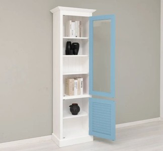 Casa Padrino Vitrine im Landhausstil mit 1 Glastür, 64 x 39 x 210 cm