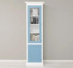 Casa Padrino Vitrina estilo rústico con 1 puerta de cristal, 64 x 39 x 210 cm Casa Padrino Vitrina estilo rústico con 1 puerta de cristal, 64 x 39 x 210 cm