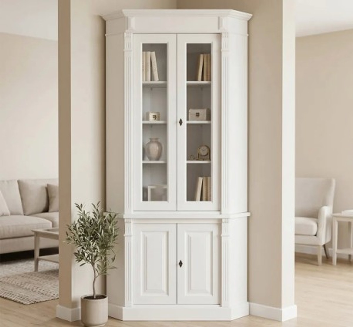 Casa Padrino Vitrine im Landhausstil, 114 x 52 x 228 cm Casa Padrino Vitrine im Landhausstil, 114 x 52 x 228 cm
