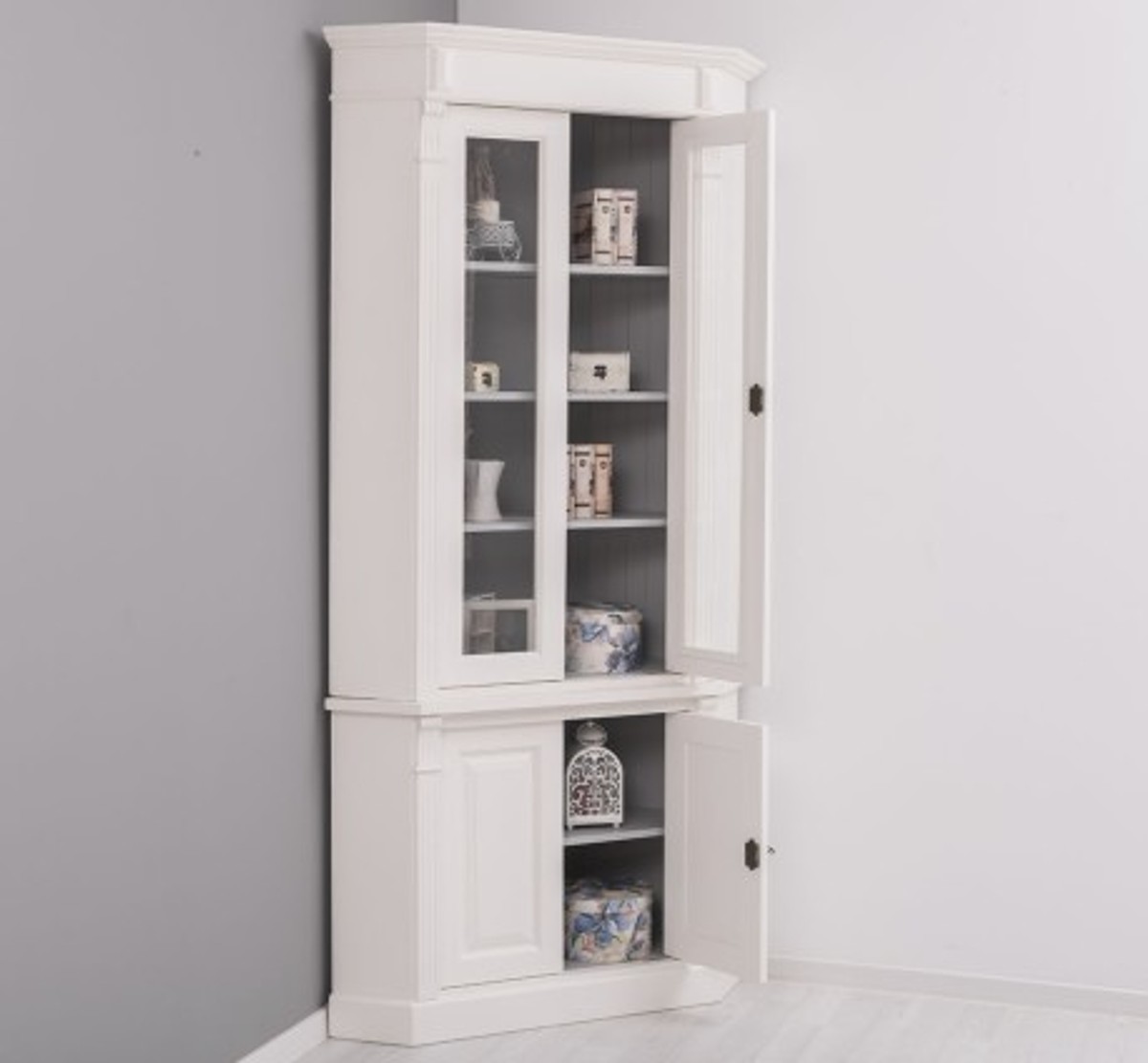 Casa Padrino Vitrine im Landhausstil, 114 x 52 x 228 cm Casa Padrino Vitrine im Landhausstil, 114 x 52 x 228 cm