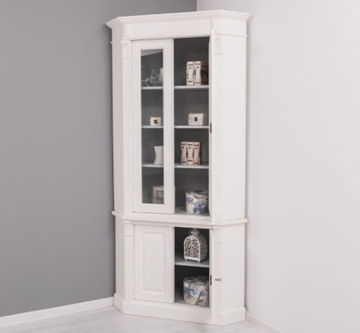 Casa Padrino Vitrine im Landhausstil, 114 x 52 x 228 cm Casa Padrino Vitrine im Landhausstil, 114 x 52 x 228 cm
