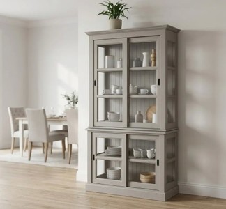 Casa Padrino Vitrina estilo rústico con 2 puertas, 110 x 47 x 220 cm Casa Padrino Vitrina estilo rústico con 2 puertas, 110 x 47 x 220 cm
