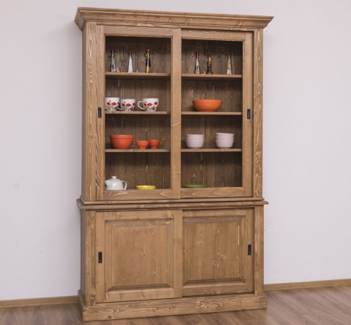 Casa Padrino Vitrina estilo rústico con 2 puertas correderas, 141 x 48 x 212 cm Casa Padrino Vitrina estilo rústico con 2 puertas correderas, 141 x 48 x 212 cm