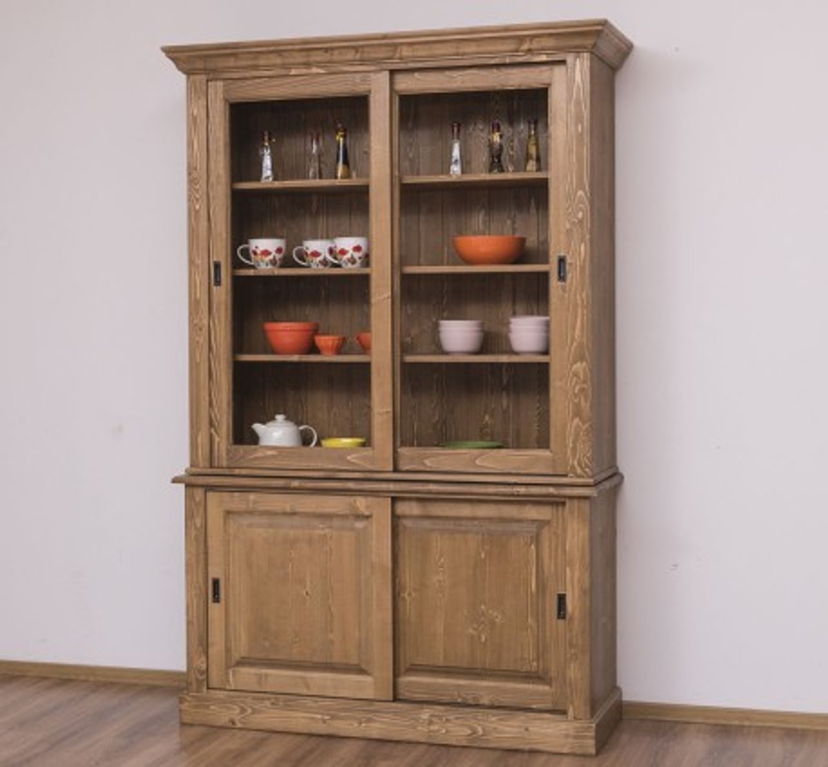 Casa Padrino Vitrina estilo rústico con 2 puertas correderas, 141 x 48 x 212 cm Casa Padrino Vitrina estilo rústico con 2 puertas correderas, 141 x 48 x 212 cm