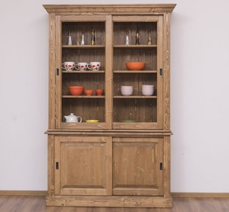 Casa Padrino Vitrina estilo rústico con 2 puertas correderas, 141 x 48 x 212 cm Casa Padrino Vitrina estilo rústico con 2 puertas correderas, 141 x 48 x 212 cm