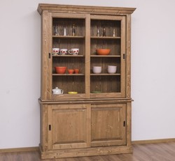 Casa Padrino Vitrina estilo rústico con 2 puertas correderas, 141 x 48 x 212 cm Casa Padrino Vitrina estilo rústico con 2 puertas correderas, 141 x 48 x 212 cm
