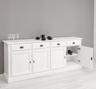 Casa Padrino Sideboard im Landhausstil mit 4 Türen und 4 Schubladen, 224 x 45 x 90 cm