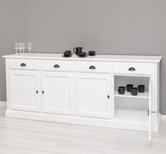 Casa Padrino Sideboard im Landhausstil mit 4 Türen und 4 Schubladen, 224 x 45 x 90 cm