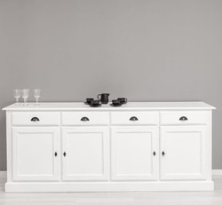 Casa Padrino Sideboard im Landhausstil mit 4 Türen und 4 Schubladen, 224 x 45 x 90 cm Casa Padrino Sideboard im Landhausstil mit 4 Türen und 4 Schubladen, 224 x 45 x 90 cm
