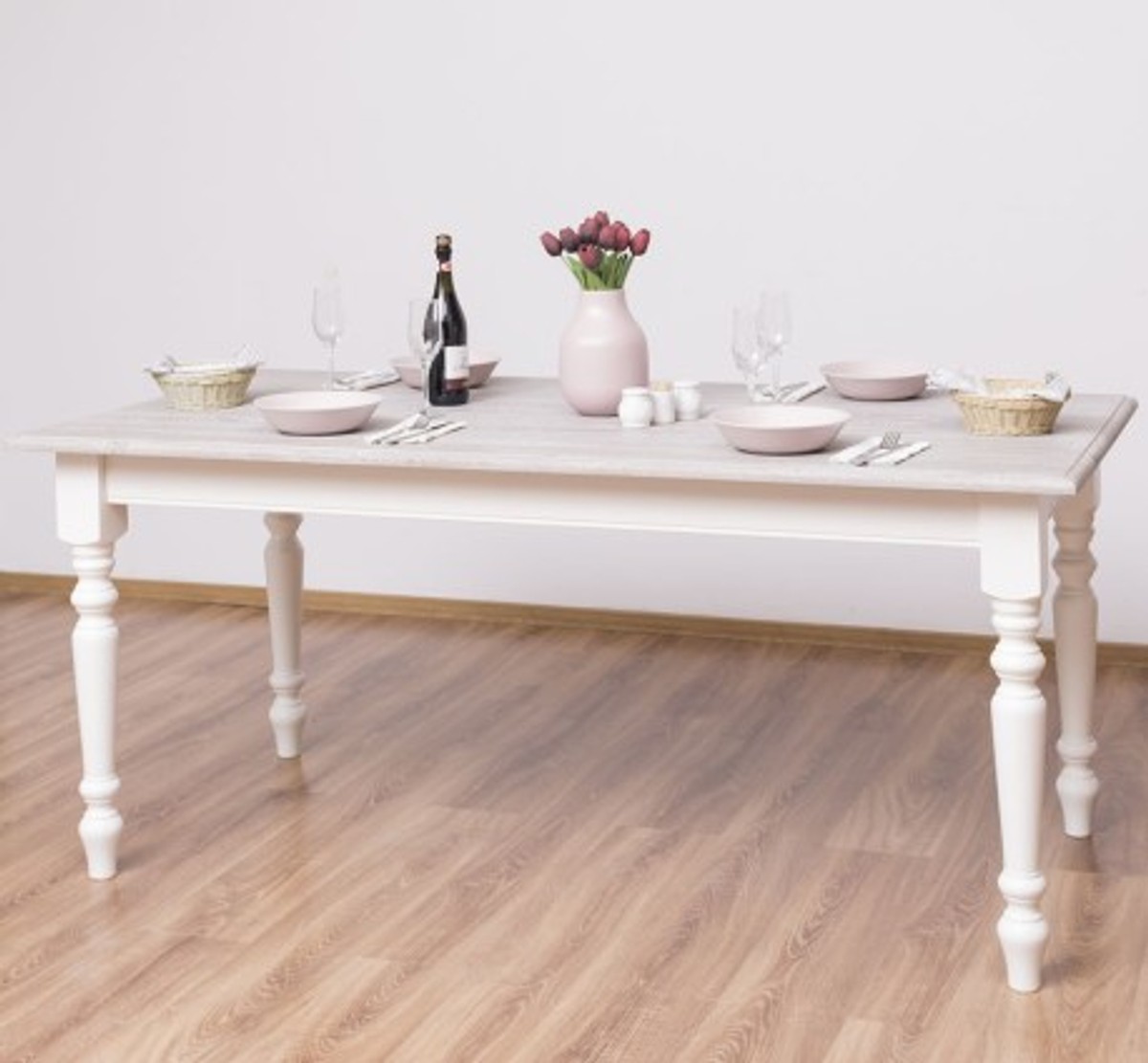 Casa Padrino Esstisch im Landhausstil mit Eichenholzplatte, 180 x 90 x 78 cm Casa Padrino Esstisch im Landhausstil mit Eichenholzplatte, 180 x 90 x 78 cm
