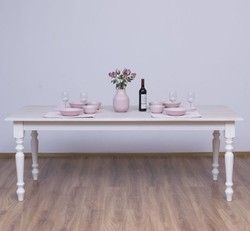 Casa Padrino Mesa de comedor estilo rústico con tablero de roble, 210 x 90 x 78 cm Casa Padrino Mesa de comedor estilo rústico con tablero de roble, 210 x 90 x 78 cm