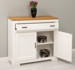 Casa Padrino Kommode im Landhausstil mit 2 Türen und 1 Schublade, 100 x 35 x 90 cm Casa Padrino Kommode im Landhausstil mit 2 Türen und 1 Schublade, 100 x 35 x 90 cm