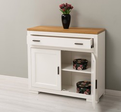Casa Padrino Kommode im Landhausstil mit 2 Türen und 1 Schublade, 100 x 35 x 90 cm Casa Padrino Kommode im Landhausstil mit 2 Türen und 1 Schublade, 100 x 35 x 90 cm