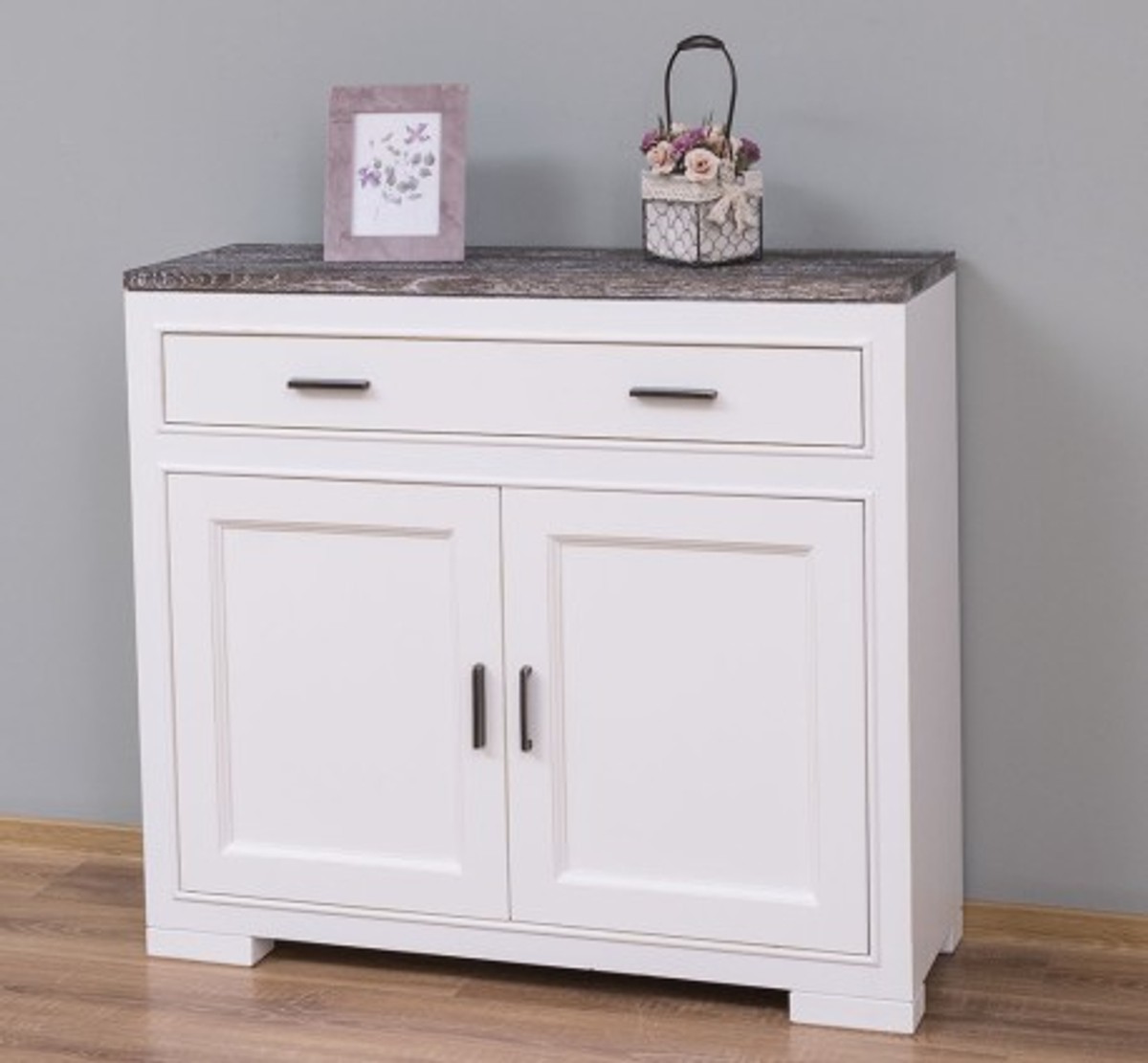 Casa Padrino Chest of Drawers Country Style with 2 doors, 1 drawer and oak top, 100 x 35 x 90 cm Casa Padrino Chest of Drawers Country Style with 2 doors, 1 drawer and oak top, 100 x 35 x 90 cm
