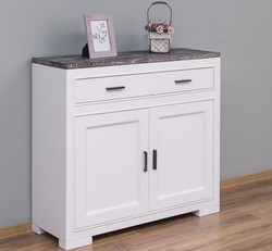 Casa Padrino Chest of Drawers Country Style with 2 doors, 1 drawer and oak top, 100 x 35 x 90 cm Casa Padrino Chest of Drawers Country Style with 2 doors, 1 drawer and oak top, 100 x 35 x 90 cm