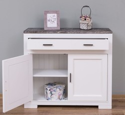 Casa Padrino Chest of Drawers Country Style with 2 doors, 1 drawer and oak top, 100 x 35 x 90 cm Casa Padrino Chest of Drawers Country Style with 2 doors, 1 drawer and oak top, 100 x 35 x 90 cm
