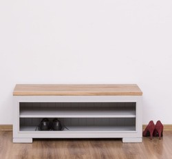 Casa Padrino Schuhschrank im Landhausstil mit Eichenholzplatte, 100 x 35 x 40 cm Casa Padrino Schuhschrank im Landhausstil mit Eichenholzplatte, 100 x 35 x 40 cm