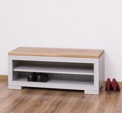Casa Padrino Schuhschrank im Landhausstil mit Eichenholzplatte, 100 x 35 x 40 cm Casa Padrino Schuhschrank im Landhausstil mit Eichenholzplatte, 100 x 35 x 40 cm