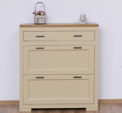 Casa Padrino Meuble à chaussures style campagne avec 2 portes et 1 tiroir, 100 x 35 x 110 cm