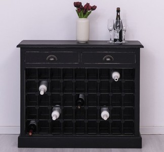 Casa Padrino Weinregal im Landhausstil mit 2 Schubladen, 110 x 34 x 90 cm