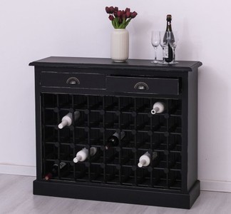 Casa Padrino Weinregal im Landhausstil mit 2 Schubladen, 110 x 34 x 90 cm