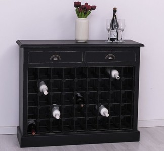 Casa Padrino Weinregal im Landhausstil mit 2 Schubladen, 110 x 34 x 90 cm