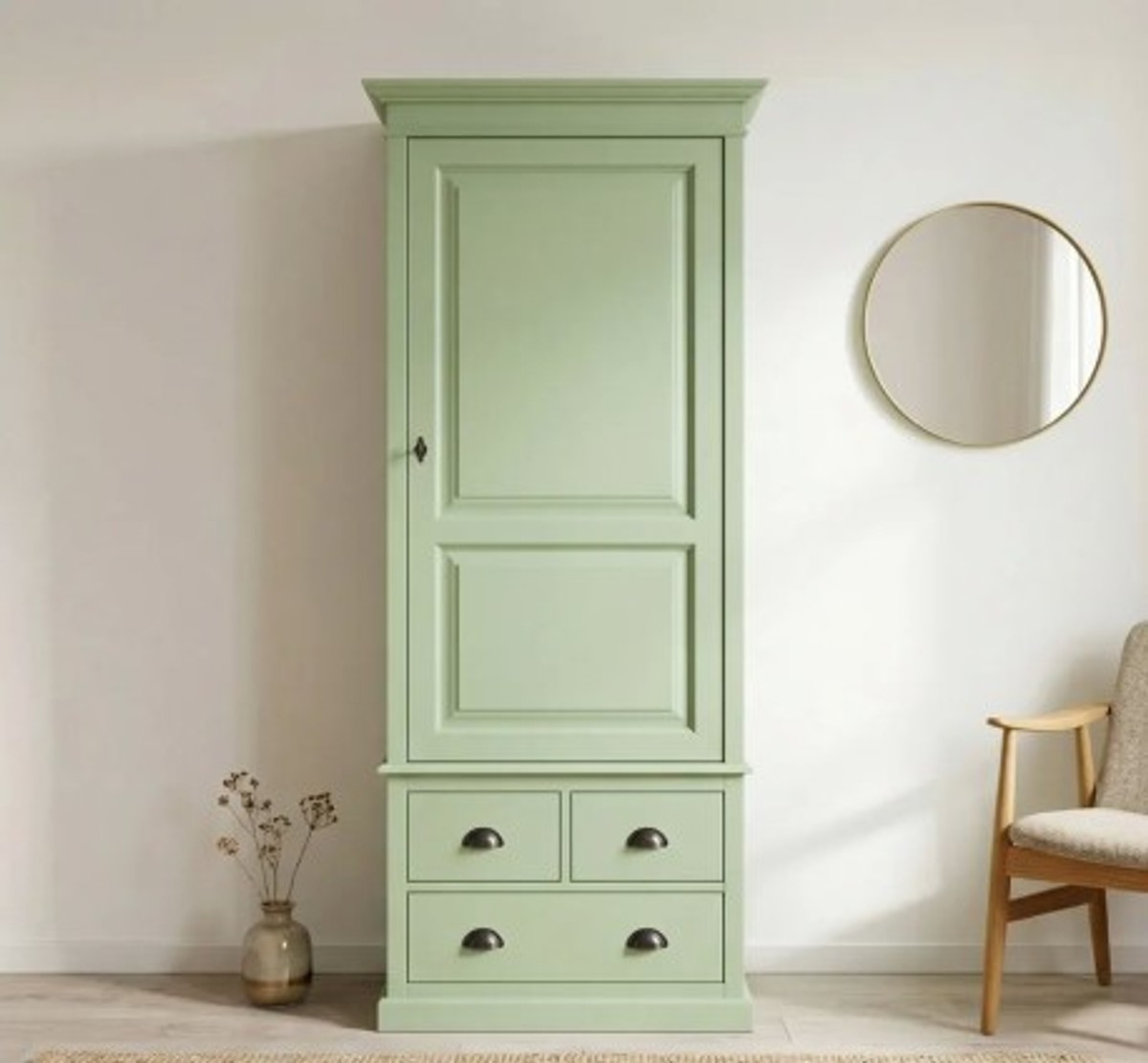 Casa Padrino Armoire à vêtements style campagne avec 3 tiroirs, 85 x 59 x 197 cm Casa Padrino Armoire à vêtements style campagne avec 3 tiroirs, 85 x 59 x 197 cm