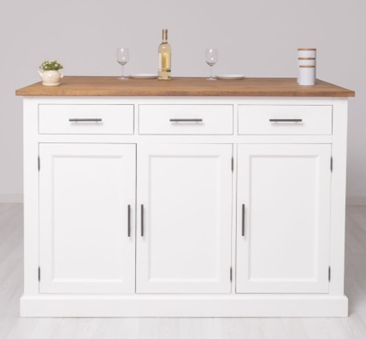Casa Padrino Küchenschrank im Landhausstil mit Eichenholzplatte, 160 x 110 x 110 cm Casa Padrino Küchenschrank im Landhausstil mit Eichenholzplatte, 160 x 110 x 110 cm
