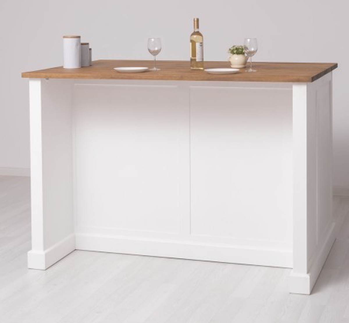 Casa Padrino Küchenschrank im Landhausstil mit Eichenholzplatte, 160 x 110 x 110 cm