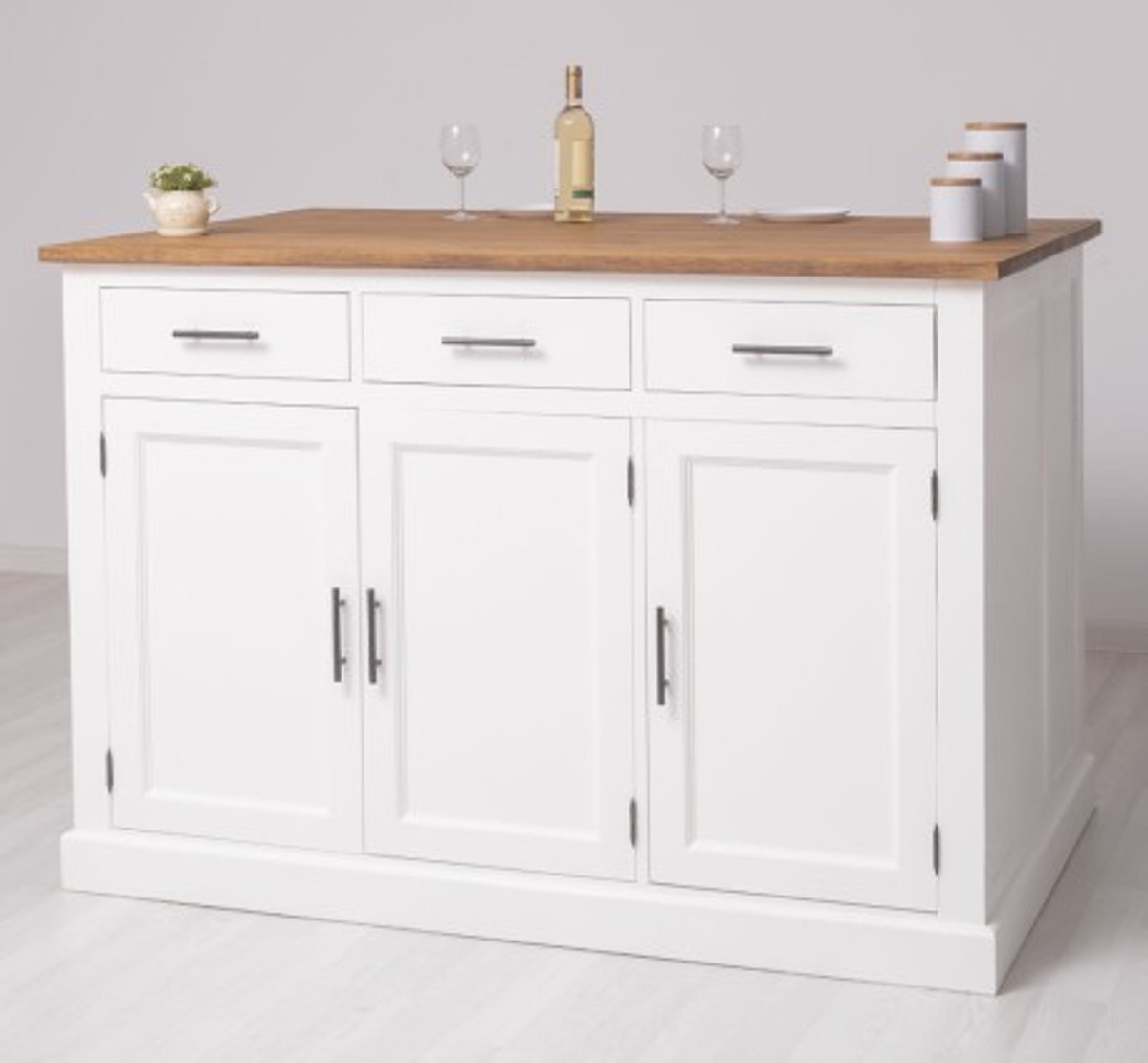 Casa Padrino Küchenschrank im Landhausstil mit Eichenholzplatte, 160 x 110 x 110 cm Casa Padrino Küchenschrank im Landhausstil mit Eichenholzplatte, 160 x 110 x 110 cm