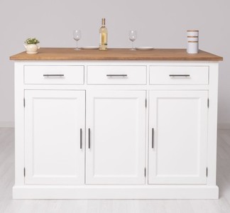 Casa Padrino Mobile da cucina stile country con piano in rovere, 160 x 110 x 110 cm