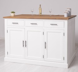 Casa Padrino Küchenschrank im Landhausstil mit Eichenholzplatte, 160 x 110 x 110 cm Casa Padrino Küchenschrank im Landhausstil mit Eichenholzplatte, 160 x 110 x 110 cm