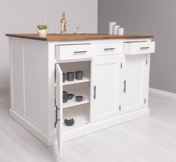 Casa Padrino Küchenschrank im Landhausstil mit Eichenholzplatte, 160 x 110 x 110 cm Casa Padrino Küchenschrank im Landhausstil mit Eichenholzplatte, 160 x 110 x 110 cm