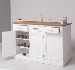 Casa Padrino Küchenschrank im Landhausstil mit Eichenholzplatte, 160 x 110 x 110 cm Casa Padrino Küchenschrank im Landhausstil mit Eichenholzplatte, 160 x 110 x 110 cm
