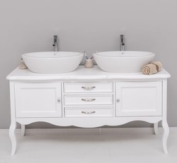 Casa Padrino Mueble de lavabo estilo rústico con 2 puertas y 3 cajones, 150 x 54 x 75 cm Casa Padrino Mueble de lavabo estilo rústico con 2 puertas y 3 cajones, 150 x 54 x 75 cm