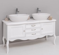 Casa Padrino Mueble de lavabo estilo rústico con 2 puertas y 3 cajones, 150 x 54 x 75 cm Casa Padrino Mueble de lavabo estilo rústico con 2 puertas y 3 cajones, 150 x 54 x 75 cm