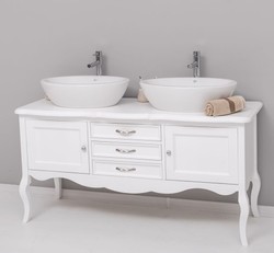 Casa Padrino Mueble de lavabo estilo rústico con 2 puertas y 3 cajones, 150 x 54 x 75 cm Casa Padrino Mueble de lavabo estilo rústico con 2 puertas y 3 cajones, 150 x 54 x 75 cm