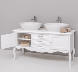 Casa Padrino Mueble de lavabo estilo rústico con 2 puertas y 3 cajones, 150 x 54 x 75 cm Casa Padrino Mueble de lavabo estilo rústico con 2 puertas y 3 cajones, 150 x 54 x 75 cm