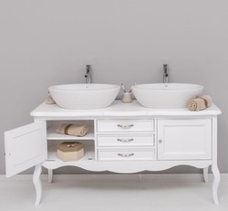 Casa Padrino Mueble de lavabo estilo rústico con 2 puertas y 3 cajones, 150 x 54 x 75 cm Casa Padrino Mueble de lavabo estilo rústico con 2 puertas y 3 cajones, 150 x 54 x 75 cm