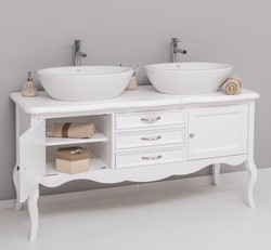 Casa Padrino Mueble de lavabo estilo rústico con 2 puertas y 3 cajones, 150 x 54 x 75 cm Casa Padrino Mueble de lavabo estilo rústico con 2 puertas y 3 cajones, 150 x 54 x 75 cm