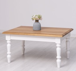Casa Padrino Couchtisch im Landhausstil mit Eichenholzplatte, 90 x 65 x 45 cm