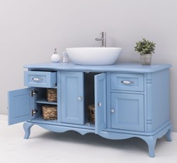 Casa Padrino Mueble de lavabo estilo rústico con 4 puertas y 2 cajones, 140 x 57 x 75 cm Casa Padrino Mueble de lavabo estilo rústico con 4 puertas y 2 cajones, 140 x 57 x 75 cm