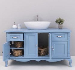 Casa Padrino Mueble de lavabo estilo rústico con 4 puertas y 2 cajones, 140 x 57 x 75 cm Casa Padrino Mueble de lavabo estilo rústico con 4 puertas y 2 cajones, 140 x 57 x 75 cm