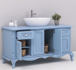 Casa Padrino Mueble de lavabo estilo rústico con 4 puertas y 2 cajones, 140 x 57 x 75 cm Casa Padrino Mueble de lavabo estilo rústico con 4 puertas y 2 cajones, 140 x 57 x 75 cm