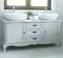 Casa Padrino Mueble de lavabo estilo rústico con 2 puertas y 3 cajones, 158 x 54 x 75 cm Casa Padrino Mueble de lavabo estilo rústico con 2 puertas y 3 cajones, 158 x 54 x 75 cm