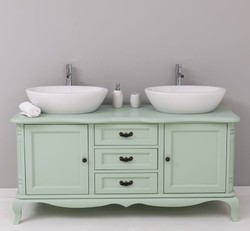 Casa Padrino Mueble de lavabo estilo rústico con 2 puertas y 3 cajones, 158 x 54 x 75 cm Casa Padrino Mueble de lavabo estilo rústico con 2 puertas y 3 cajones, 158 x 54 x 75 cm