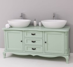 Casa Padrino Mueble de lavabo estilo rústico con 2 puertas y 3 cajones, 158 x 54 x 75 cm Casa Padrino Mueble de lavabo estilo rústico con 2 puertas y 3 cajones, 158 x 54 x 75 cm