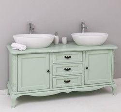 Casa Padrino Mueble de lavabo estilo rústico con 2 puertas y 3 cajones, 158 x 54 x 75 cm Casa Padrino Mueble de lavabo estilo rústico con 2 puertas y 3 cajones, 158 x 54 x 75 cm
