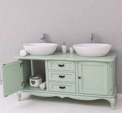 Casa Padrino Mueble de lavabo estilo rústico con 2 puertas y 3 cajones, 158 x 54 x 75 cm Casa Padrino Mueble de lavabo estilo rústico con 2 puertas y 3 cajones, 158 x 54 x 75 cm